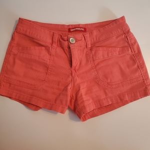 Peach Denim Shorts with Pockets